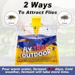 Disposable Fly Traps 6 Pack Bags Outdoor, Flies Catcher Traps with Natural Pre-Bait Refill Repellent, Reusable Stable Horse Ranch Trapper Outdoor Hanging Fly Killer Helps Control Flies