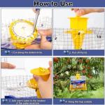 Disposable Fly Traps 6 Pack Bags Outdoor, Flies Catcher Traps with Natural Pre-Bait Refill Repellent, Reusable Stable Horse Ranch Trapper Outdoor Hanging Fly Killer Helps Control Flies