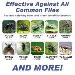 Disposable Fly Traps 6 Pack Bags Outdoor, Flies Catcher Traps with Natural Pre-Bait Refill Repellent, Reusable Stable Horse Ranch Trapper Outdoor Hanging Fly Killer Helps Control Flies