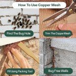 Copper Mesh Rodent Control Kit with Scissors