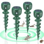 Solar-Powered Mole Repellent - 4 Pack, Waterproof