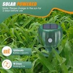 Solar-Powered Mole Repellent - 4 Pack, Waterproof