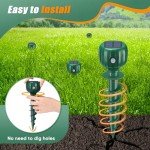 Solar-Powered Mole Repellent - 4 Pack, Waterproof