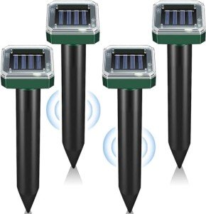 Solar Sonic Mole and Rodent Repellent Spikes - 4 Pack