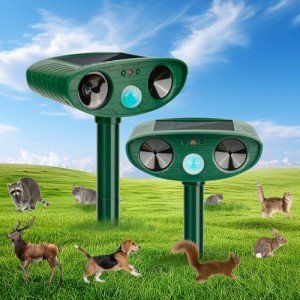 2 Pack Solar Ultrasonic Pest Repellent Defender