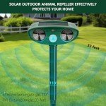 2 Pack Solar Ultrasonic Pest Repellent Defender