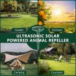 2 Pack Solar Ultrasonic Pest Repellent Defender