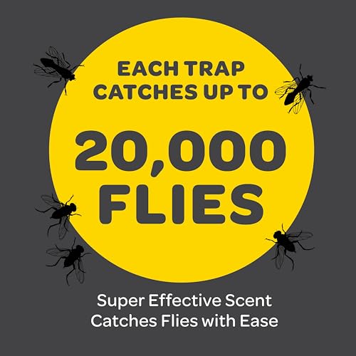 Set of 3 Outdoor Fly Traps - Non-Toxic Bait