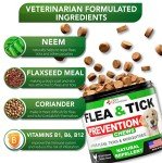 Natural Flea and Tick Chewables for Dogs - 120 Tablets