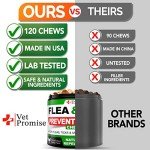Natural Flea and Tick Chewables for Dogs - 120 Tablets