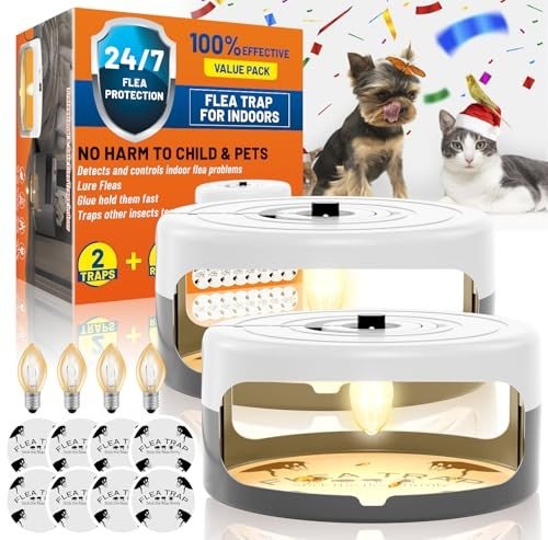 2 Pack Non-Toxic Indoor Flea Traps