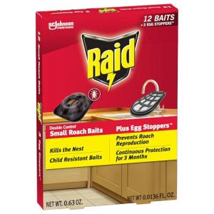 Raid Roach Killer Baits with Egg Stoppers, 12 Count