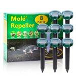 8PK Solar-Powered Ultrasonic Mole and Gopher Repellent