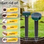 8PK Solar-Powered Ultrasonic Mole and Gopher Repellent