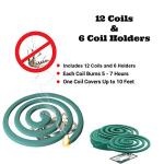W4W Mosquito Repellent Coils - 12 Coils, 6 Stands