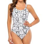 Edelqual One Piece Swimsuit for Women High Cut Swimwear Cutout Sexy Monokini Tummy Control Bathing Suit(Snake Skin, XXL)