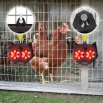 Upgraded Animal Deterrent 2 Pack - Solar Powered Design w/Motion Activated Predator Eyes - Effective Repellent Device for Coyote, Deer, Fox, Raccoon - Predator Lights for Chicken Coop, Farm, Yard