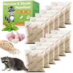 12Pack Natural Raccoon Repellent Pouches, Skunk Repellent Pouches for Outdoor Yard Garden House | Long-Lasting Protection | Safe for Dogs and Children