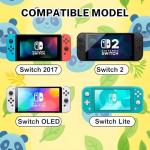 Epstur Cute Thumb Grip Caps for Nintendo Switch/Lite/OLED Controller, for Animal Crossing Kawaii Leaf Joystick Analog Soft Silicone Button Stick Covers for Joy Con Controlle(Leaf Raccoon)