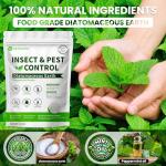 Geomust Diatomaceous Earth Insect & Pest Control, Crawling Insect Killer with Peppermint, Safe for Home & Garden, Ants, Roaches, Fleas, Bed Bugs, Silverfish & More, 1 lb