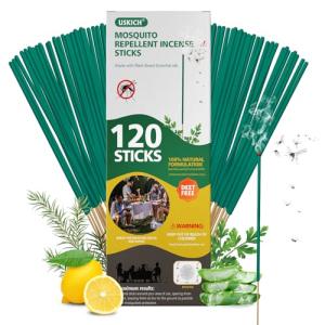 Mosquito Repellent Outdoor 120 Pcs Natural Citronella Oil Mosquito Incense Sticks Organic Mosquito Barrier Mosquito Repeller for Backyard Patio Travel Camping Indoors Gnat Mosquito Control