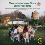 Mosquito Repellent Outdoor 120 Pcs Natural Citronella Oil Mosquito Incense Sticks Organic Mosquito Barrier Mosquito Repeller for Backyard Patio Travel Camping Indoors Gnat Mosquito Control