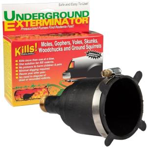 Manning Products Underground Exterminator Pest Control Reusable Exhaust Pipe Attachment- Exterminates Gophers, Moles, Skunks, Voles and All Outdoor Underground Pests Humanely with Exhaust from Cars