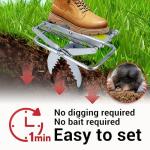 Mole Trap Scissor 2 Pack, Upgraded Mole Traps for Lawns That Kill Best, Galvanized Steel Mole Killer, Easy Step Setup