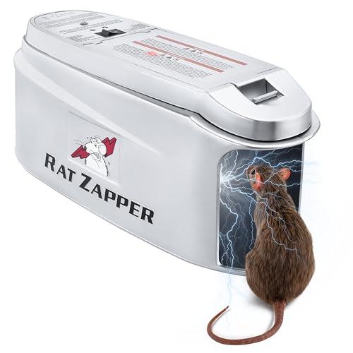 Rat Zapper - Electric Mouse Traps Indoor for Home - Safe and Effective Rat Killer - Electronic Mouse Trap Zapper Reusable and No Touch - Rodent Killer Outdoors & Indoor