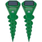 Mole Repellent Solar Powered Ultrasonic,Deer Repellent Devices,Gopher Trap Groundhog Repeller,Sonic Spikes Get Rid of All Pests Vole, Chipmunk,Cat,Skunk,Snake,Mole Trap for Lawn, Garden Yard (2P)