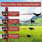 Solar Nocturnal Animal Repeller, Predator Control Light Animal Repellent for Coyote, Raccoon, Deer, Fox, Skunk, Outdoor Predator Deterrent Ideal for Garden, Yard, Farm, Chicken Coop (2 Pack)