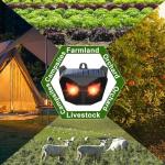 Solar Nocturnal Animal Repeller, Predator Control Light Animal Repellent for Coyote, Raccoon, Deer, Fox, Skunk, Outdoor Predator Deterrent Ideal for Garden, Yard, Farm, Chicken Coop (2 Pack)