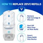 Zevo Flying Insect Trap Refill - for The Zevo MAX & Standard Indoor Fly Trap - Catch Gnats, House & Fruit Flies - Easy to Use - Mess-Free Disposal (4 Refill Cartridges)