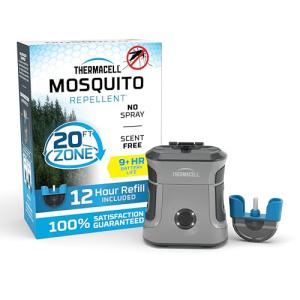 Thermacell Mosquito Repellent Rechargeable Adventure EX-Series EX90; Patio Shield with 9-Hour Battery, Includes 12-Hour Refill, Rubber Armor & Carabiner; Scent Free Bug Spray Alternative