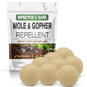 LEBMP Mole Repellent, Gopher Repellent, Vole Repellant Outdoor, Moles Deterrent for Lawn, Mole Control, Groundhog Repellents, Garden Armadillo Repellant, Keep Mole and Vole Out of Your Yard-8P