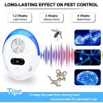 Bectine 2025 Upgraded Version Ultrasonic Pest Repeller 6 Packs, Mouse Repellent, Indoor Pest Control for Roach Rodent Mouse Bugs Mosquito Mice Spider Ant Fleas Insects Cockroach (6 Pack)
