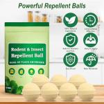 Rodent and Insect Repellent Balls, Rats and Squirrel Repellent for Indoor and Outdoor, Peppermint to Repel Rats and Mice, Mouse and Rodent Deterrent for House, Garden, 12 Packs