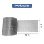 APSHIZE Wire Mesh Hole Fill Fabric 5” X 36 Ft, Wire Mesh for Mice Control DIY and Garden House, 304 Stainless Steel Gap Hole Blocker, Flexible Stretchy Hardware Cloth