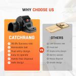 CATCHRANG Mouse & Rat Snap Trap – Optimized for Rodent Size, Reusable, Indoor/Outdoor, Humane Kill, 2 Pack