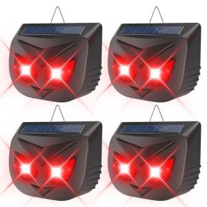 4 Pack Solar Nocturnal Animal Repeller Coyote Deterrent for Yard Predator Deterrent Animal Repellent Predator Eyes for Deer Fox Raccoon Skunk Predator Lights for Chicken Coop Farm Yard