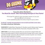 De-Skunk Odor Destroying Shampoo for Dogs, 32 oz. – Formulated with Powerful De-Greasers, Skunk Odor Remover for Pets, Carpet, Furniture and More – Removes Skunk Smell Fast