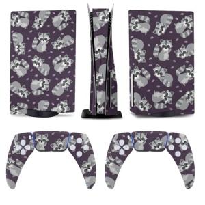 AoHanan Raccoons and Shiny Clouds 5 Skin Controller Accessories Cover Skins Anime Vinyl Cover Sticker Full Set for 5 Disc Edition