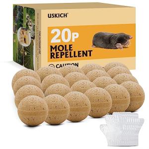 20 Packs Mole Repellent, Vole Repellent Outdoor, Powerful Moles Deterrent for Yard, Gopher Repellent, Moles Control, Keep Mole and Vole Out of Your Garden