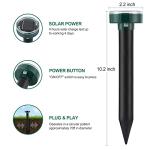 Mole Repellent Solar Powered Gopher Repellent Ultrasonic Solar Powered Sonic Mole Deterrent Stakes, Snake Groundhog Repellent for Yard, Garden, Lawn (4 Pack)
