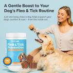 Flea and Tick Prevention for Dogs Chewable: Natural Soft Dog Treats, Oral Pet Treatment for Dogs Health & Immunity - Daily Supplement & Repellent Chews for Small, Large Dog, Puppy Flea & Tick Control