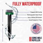 Livin' Well Solar Sonic Pest Repeller Stakes - 8pk Outdoor Pest Repellent with 10,500 Feet Range, Solar Powered Animal Control, Rodent Repellent and Deterrent for Mole, Vole, Gopher