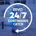 Zevo MAX Bug Catcher & Fly Trap for Indoors - Flying Insect Trap for Gnats, House & Fruit Flies - Use in Any Room - No-Mess Disposal (1 Plug in Base & 2 Cartridges)