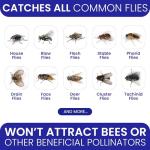 Fly Traps Outdoor Fly Trap for Patio. 4 Large Non-Toxic Pre-Baited Flies Bags Outdoor Disposable. Big Hanging Bug Catchers for All Filth Flies Killer for Outside Bug Control in Yard Horse Ranch