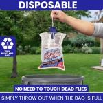 Fly Traps Outdoor Fly Trap for Patio. 4 Large Non-Toxic Pre-Baited Flies Bags Outdoor Disposable. Big Hanging Bug Catchers for All Filth Flies Killer for Outside Bug Control in Yard Horse Ranch