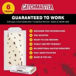 Catchmaster Roach Trap Glue Boards 6-Pk, Adhesive Bug Catcher, Insect & Roach Killer, Scorpion, Spider, Cricket, & Cockroach Traps for Home, Bulk Glue Traps for House & Garage, Pet Safe Pest Control